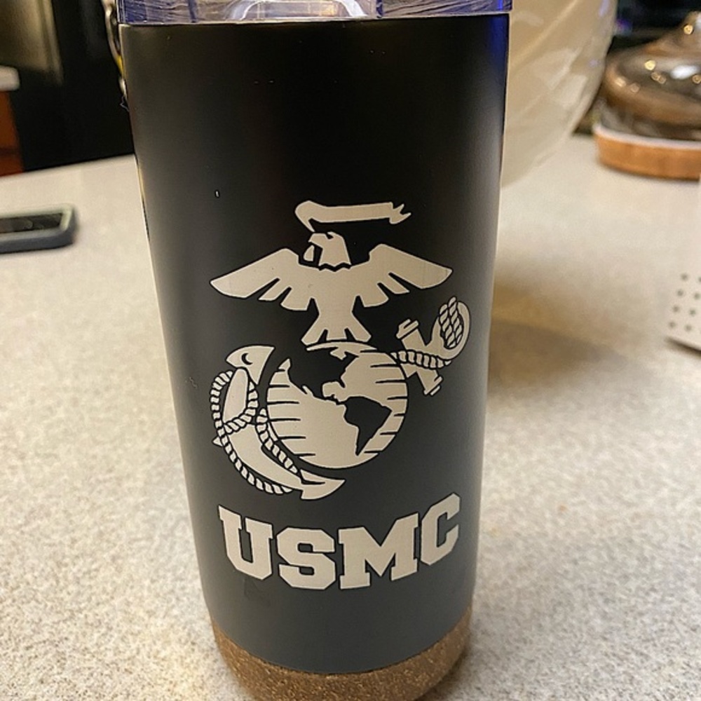 18 oz USMC Black Dax Stainless Steel Travel Tumbler